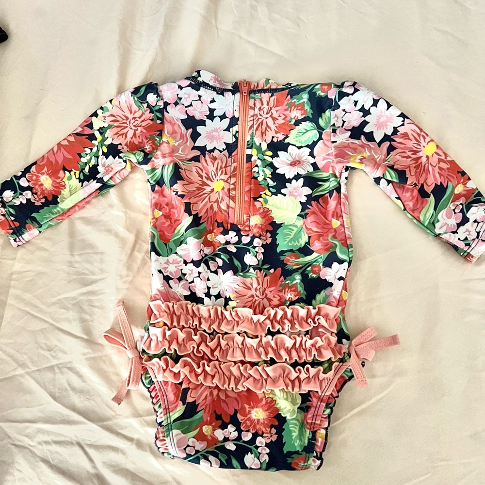 Floral Long Sleeve Baby Swimsuit